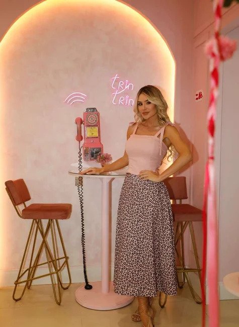 conjunto midi animal print